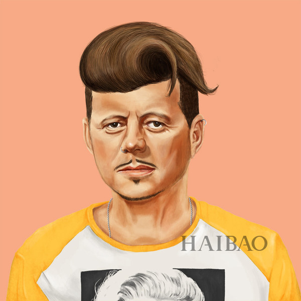 时尚插画家amit shimoni脑洞大开,绘制时髦的创意插画 肯尼迪(john